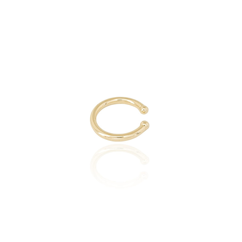 Piercing Tubo Liso Duas Bolinhas Banhado a Ouro 18K