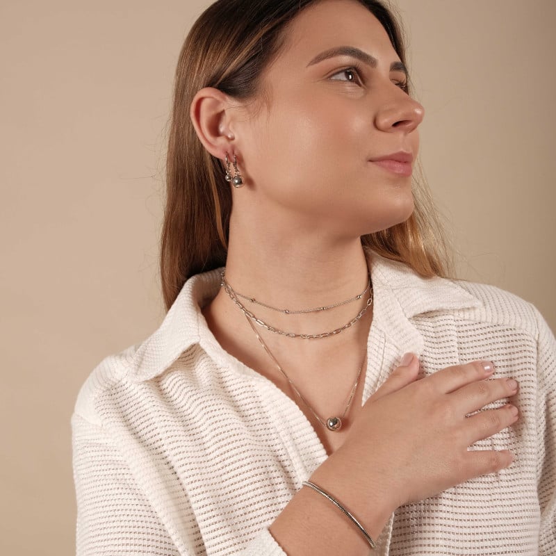 Pulseira Rabo de Rato Ródio Branco