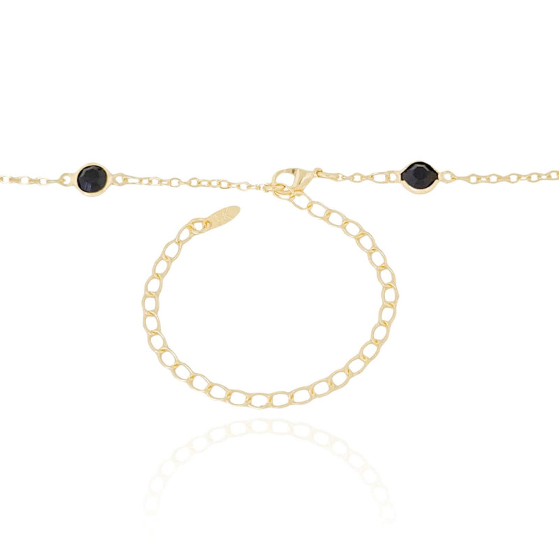 Choker Pontos de Luz Negros Banhado a Ouro 18K