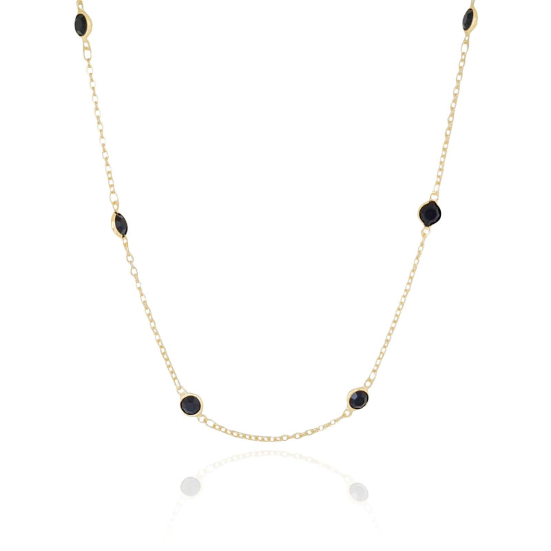 Choker Pontos de Luz Negros Banhado a Ouro 18K