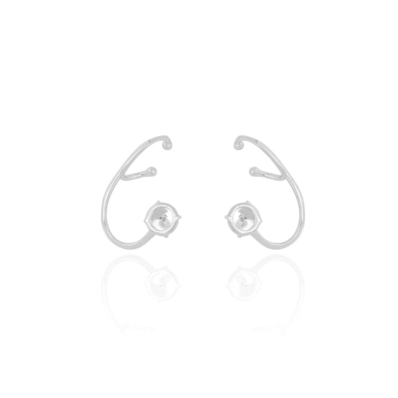 Ear Cuff Tarraxa Piercing Ródio Branco