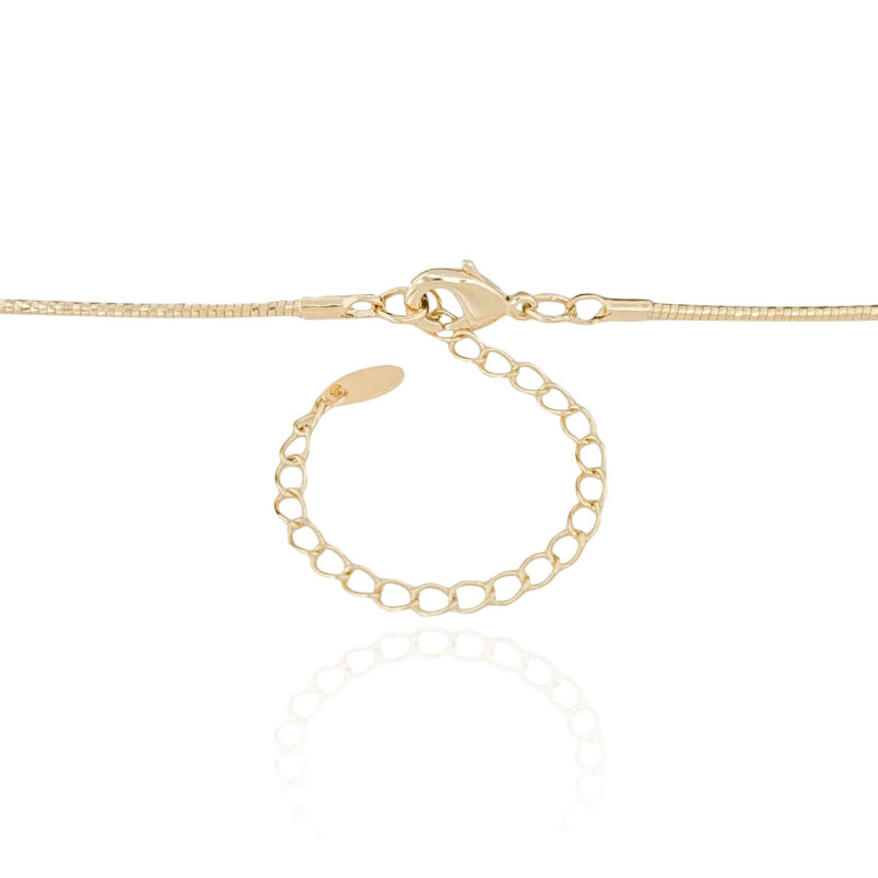 Choker Pingente Espirito Santo Madreperolola Base Flat Aro Flexível
