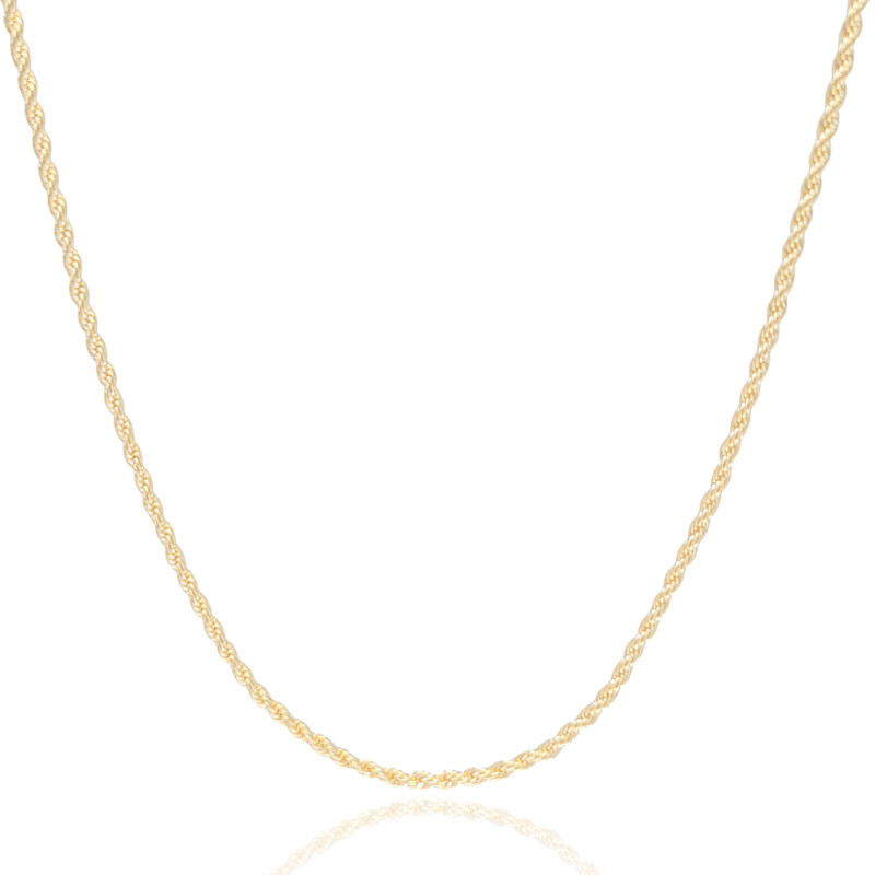Gargantilha Cordão Baiano Banhado a Ouro 18K