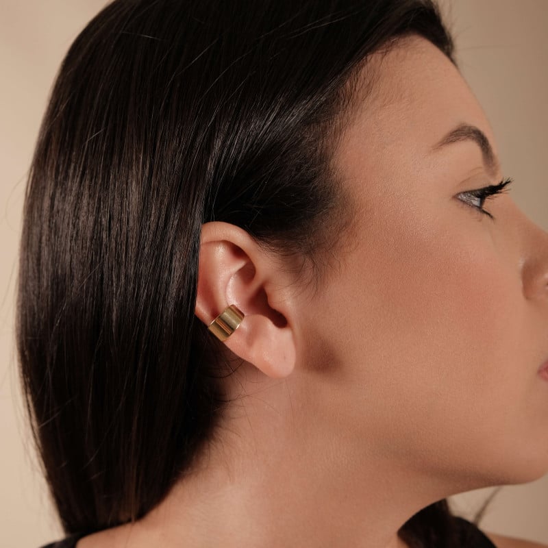 Piercing Liso Flat Banhado a Ouro 18K
