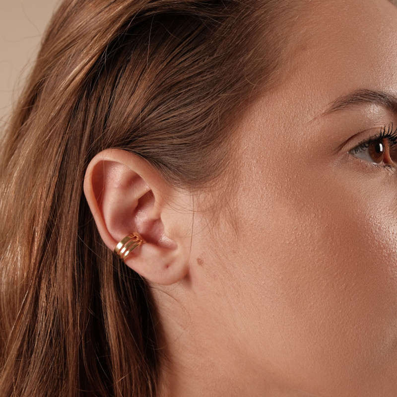 Piercing Filetes Liso Banhado a Ouro 18K