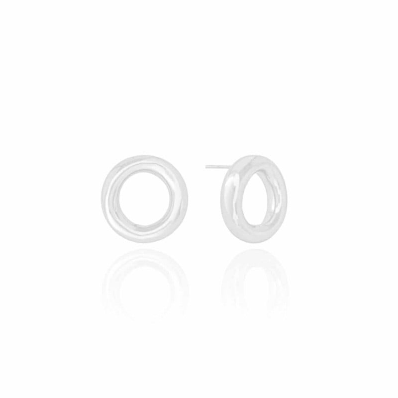 Brinco Argola Lisa Tubo Ródio Branco