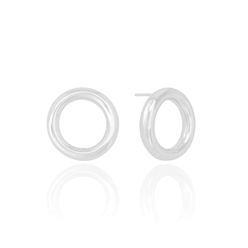 Brinco Argola Tubo Lisa Ródio Branco