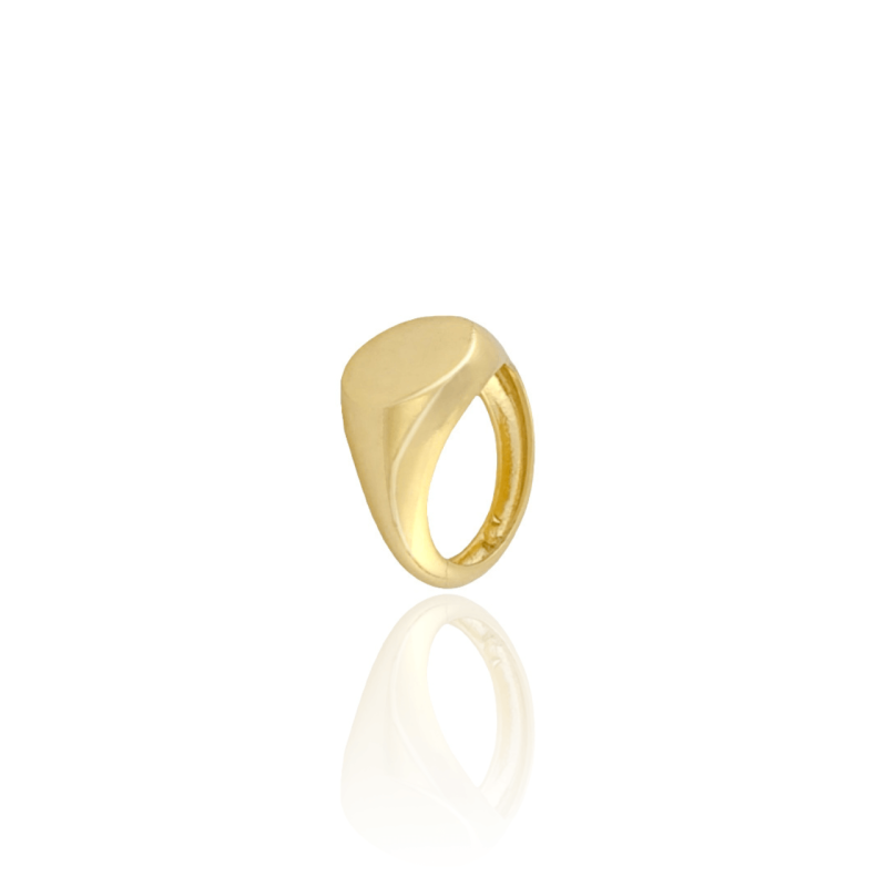 Anel de Dedinho Liso Tamanho 7 Banhado a Ouro 18K