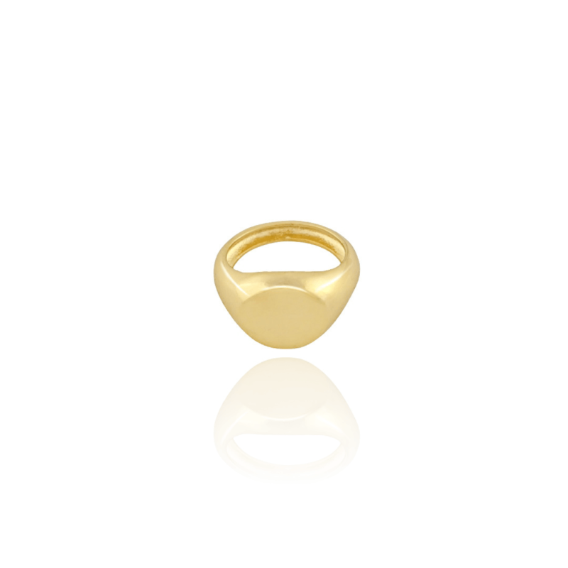 Anel de Dedinho Liso Tamanho 9 Banhado a Ouro 18K