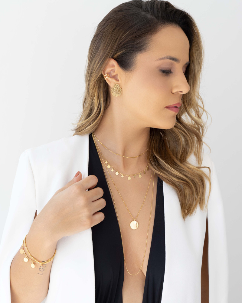 Choker com Plaquinhas Lisas Banhado a Ouro 18K