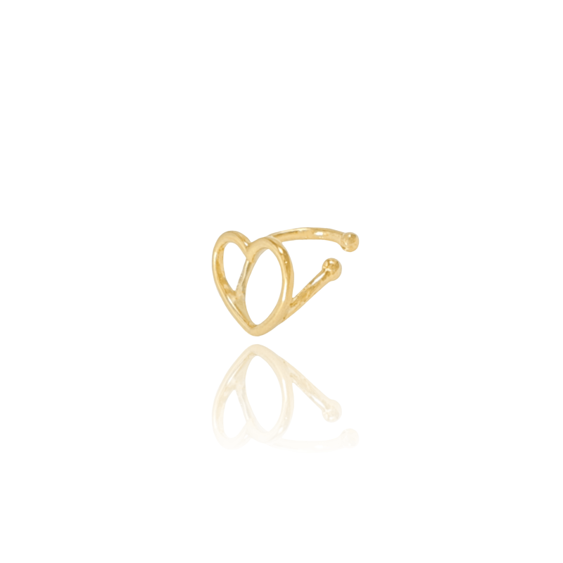 Piercing Coração Vazado Banhado a Ouro 18K