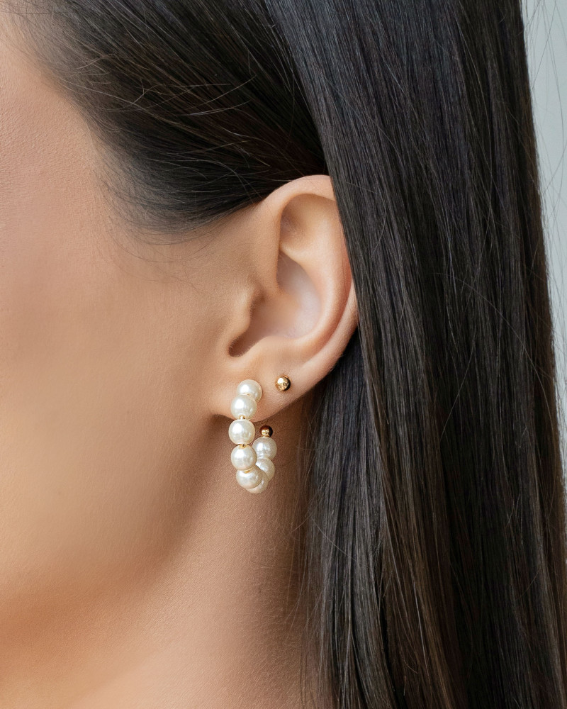 Brinco Bolinha Lisa Banhado a Ouro 18K