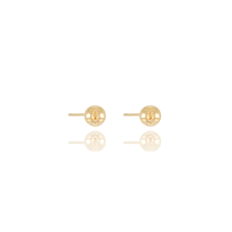 Brinco Bolinha Lisa Banhado a Ouro 18K