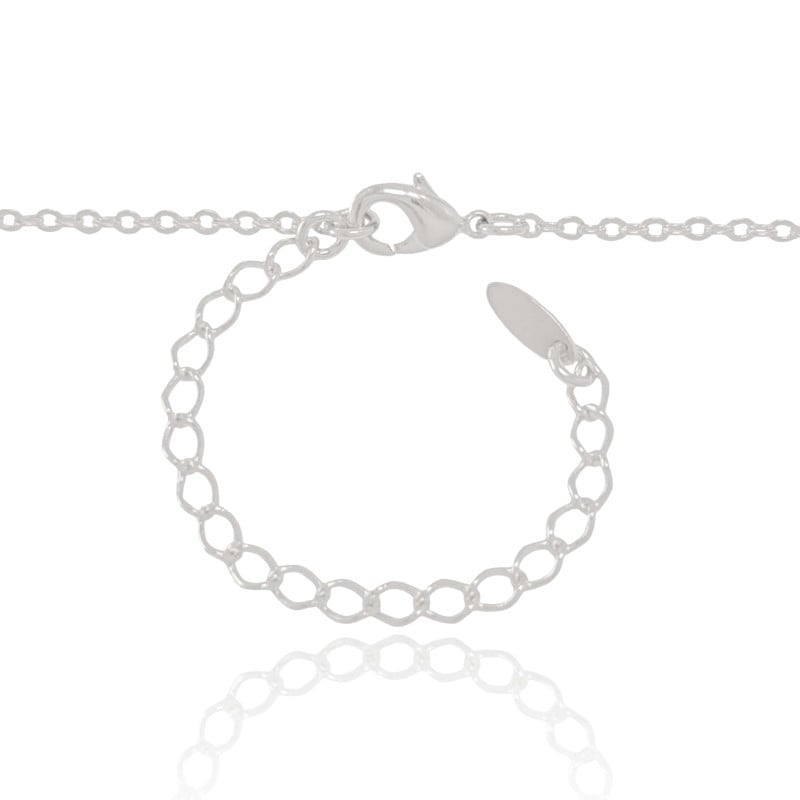 Gargantilha Filho Menino Coração Liso Ródio Branco - 45 cm
