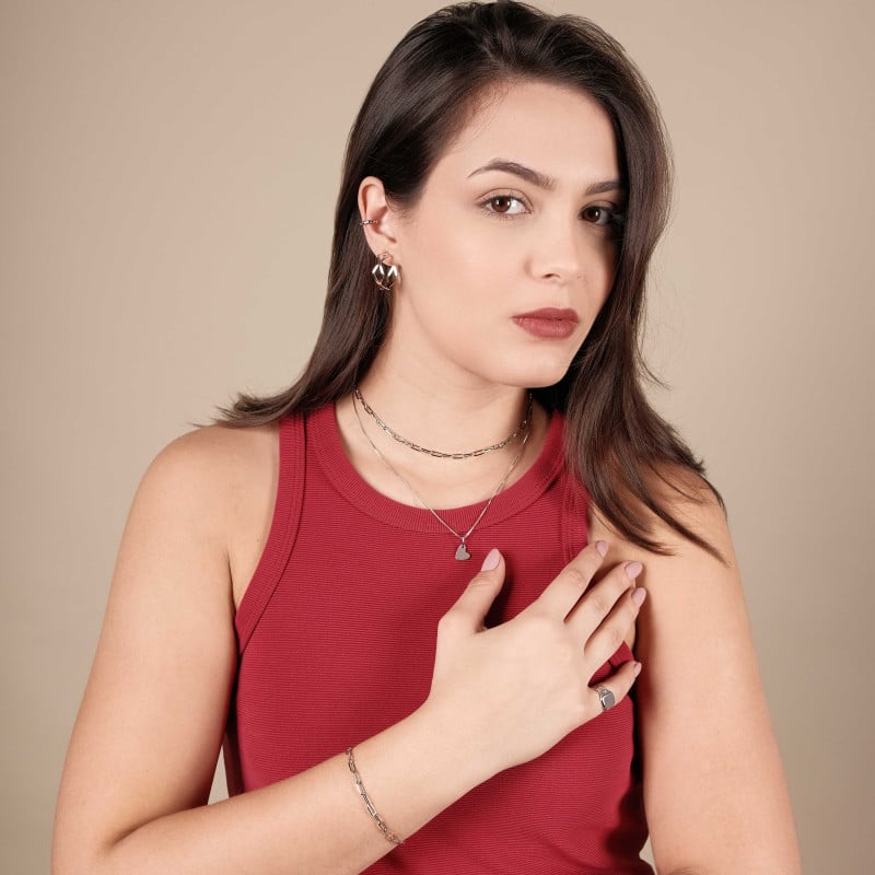 Choker Elos Ródio Branco