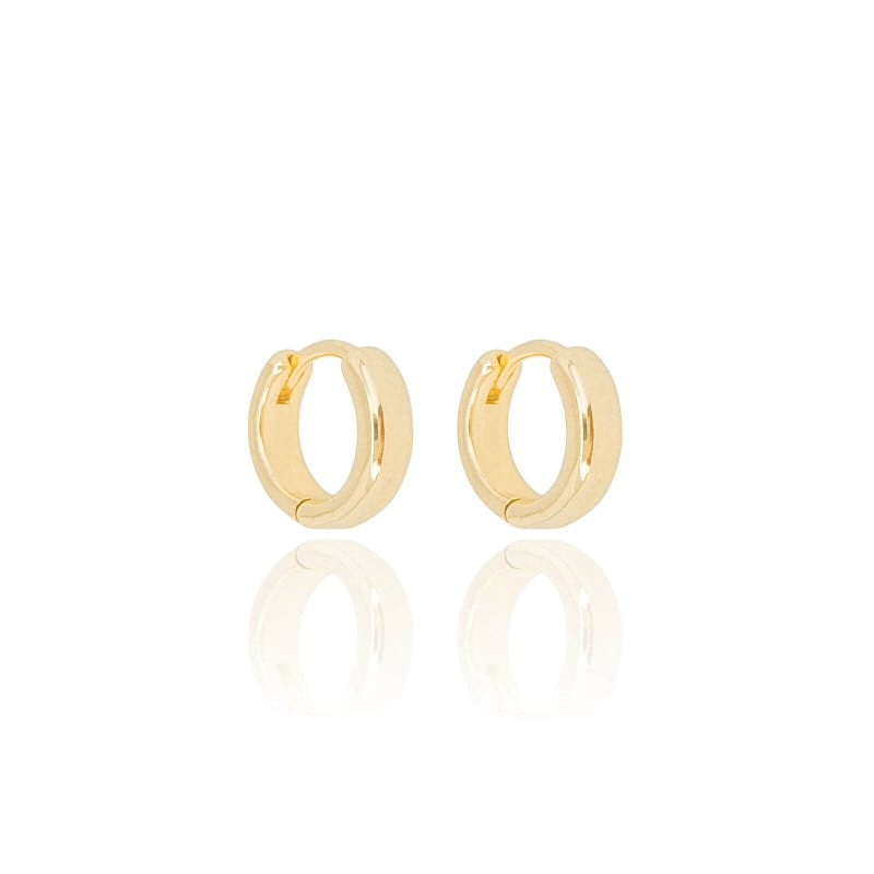 Brinco Argola Lisa Tamanho P Banhado a Ouro 18K
