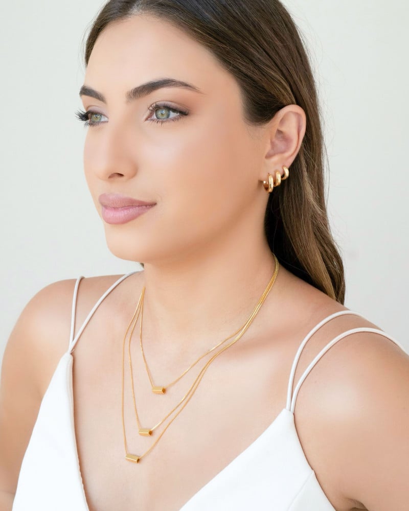 Brinco Argola Lisa Tamanho P Banhado a Ouro 18K