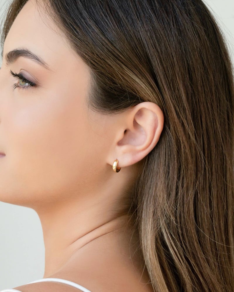 Brinco Argola Lisa Tamanho P Banhado a Ouro 18K