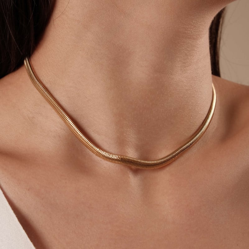 Choker Snake Banhado a Ouro 18K