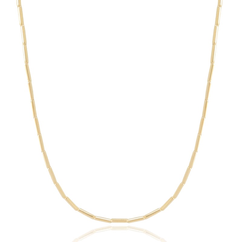 Gargantilha Longa Canutilhos Banhado a Ouro 18K