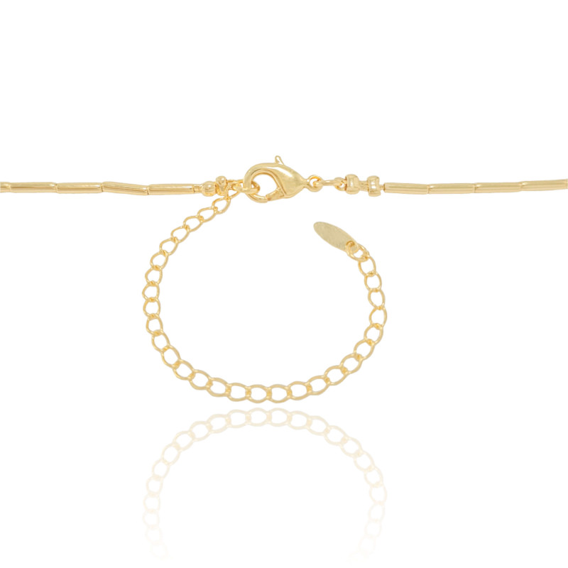 Gargantilha Longa Canutilhos Banhado a Ouro 18K