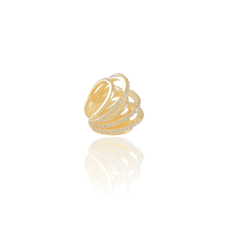 Piercing Filetes Cravejado Zircônia Banhado a Ouro 18K