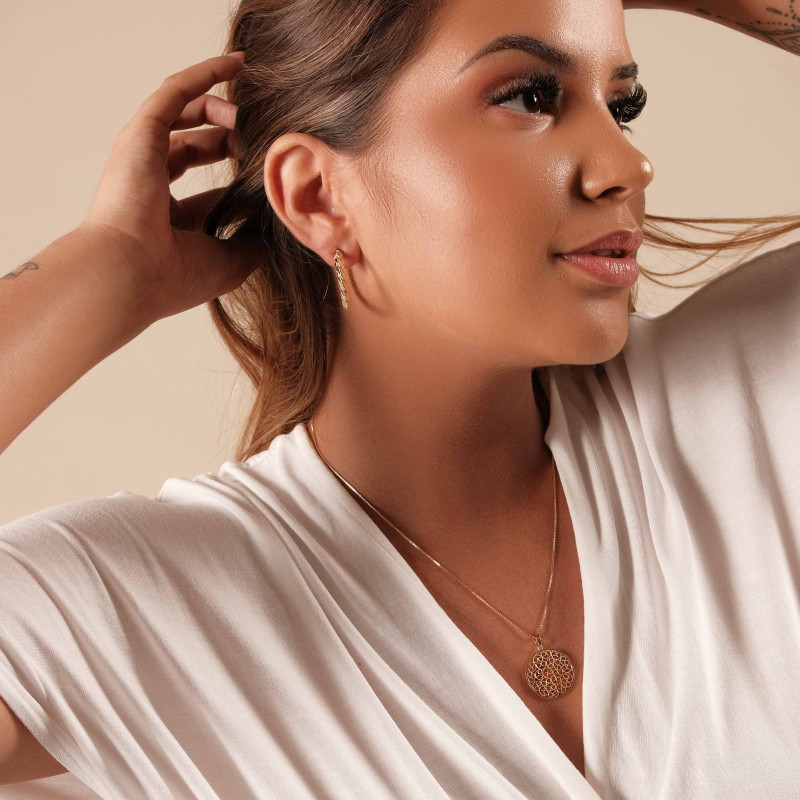 Pingente Mandala Banhado a Ouro 18K