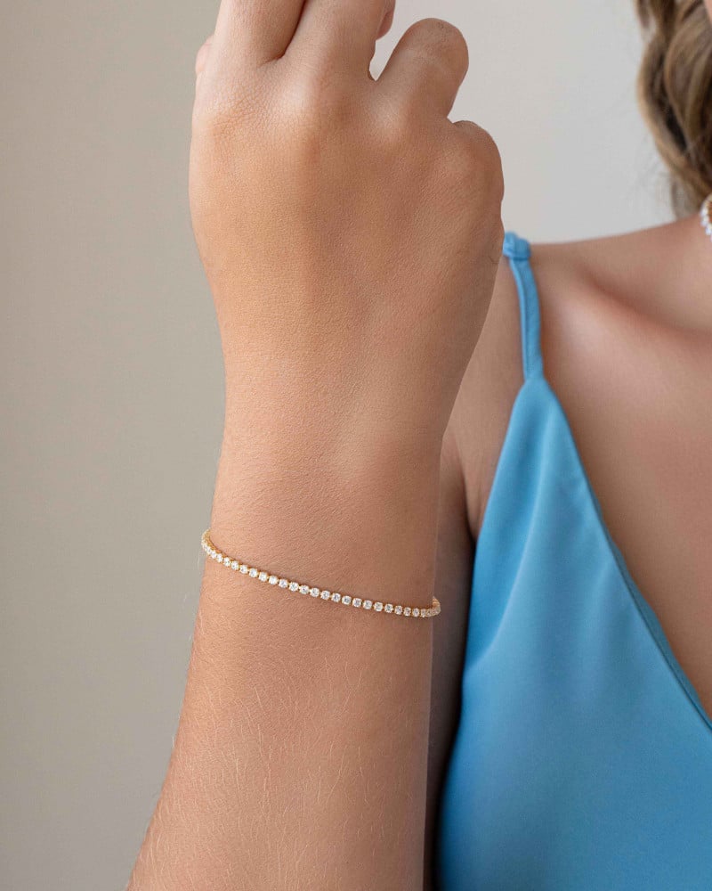 Pulseira Riviera Zircônia Banhado a Ouro 18K