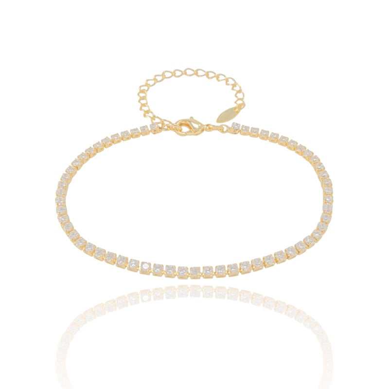 Pulseira Riviera Zircônia Banhado a Ouro 18K