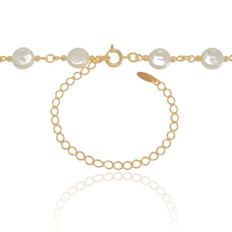 Choker Pérolas Achatadas Banhado a Ouro 18K