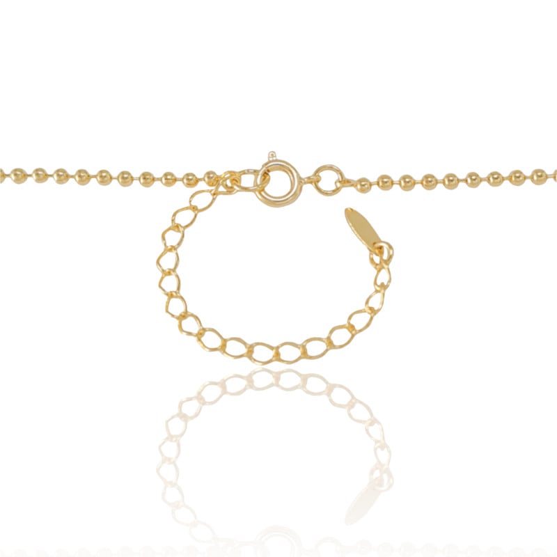 Gargantilha Longa Bolinhas 2 mm Banhado a Ouro 18K