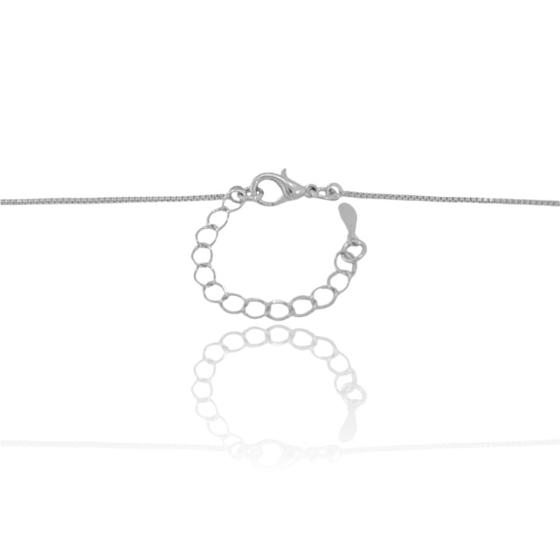 Gargantilha Veneziana Bolinha 10mm Ródio Branco