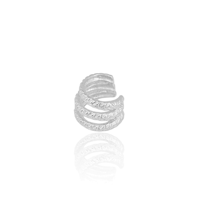 Piercing Três Filetes Detalhes Ródio Branco