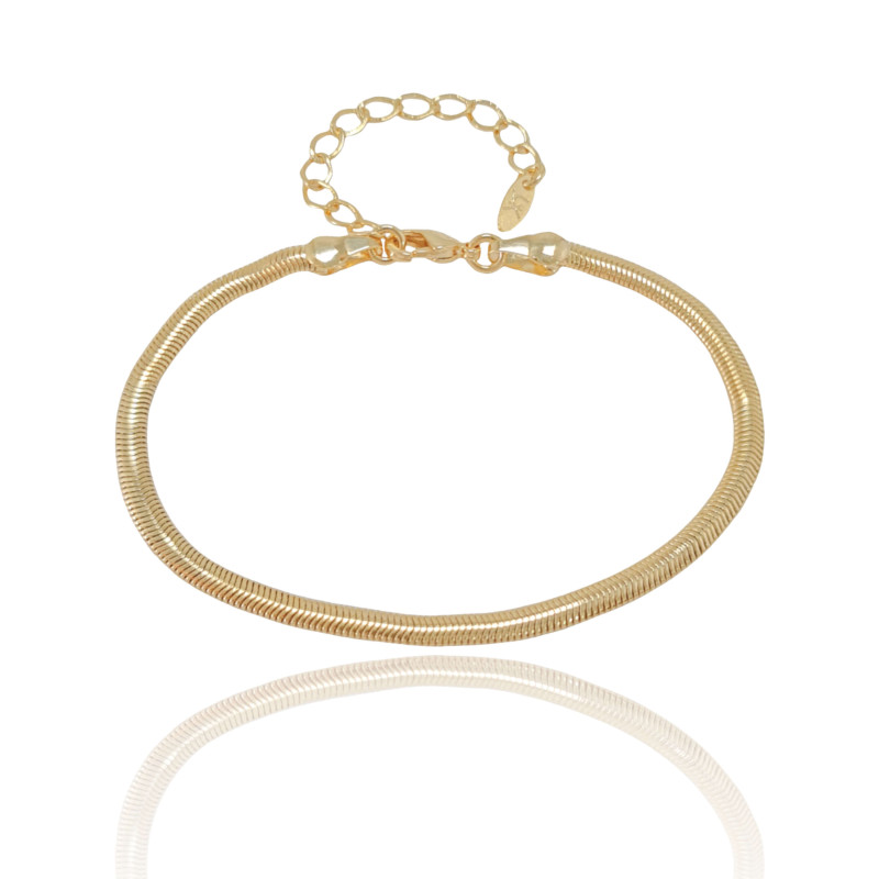 Pulseira Snake 3 mm Banhado a Ouro 18K