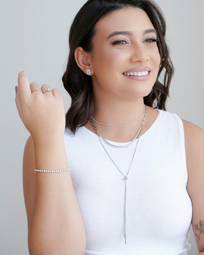 Choker Riviera Cristal 1.2mm Ródio Branco