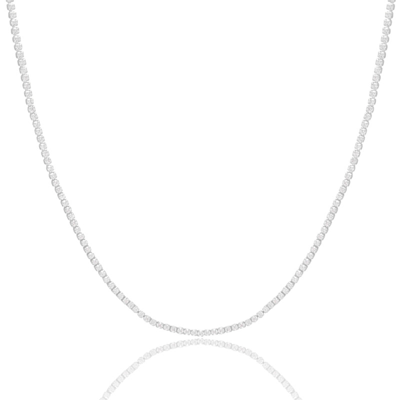 Choker Riviera Cristal 1.2mm Ródio Branco