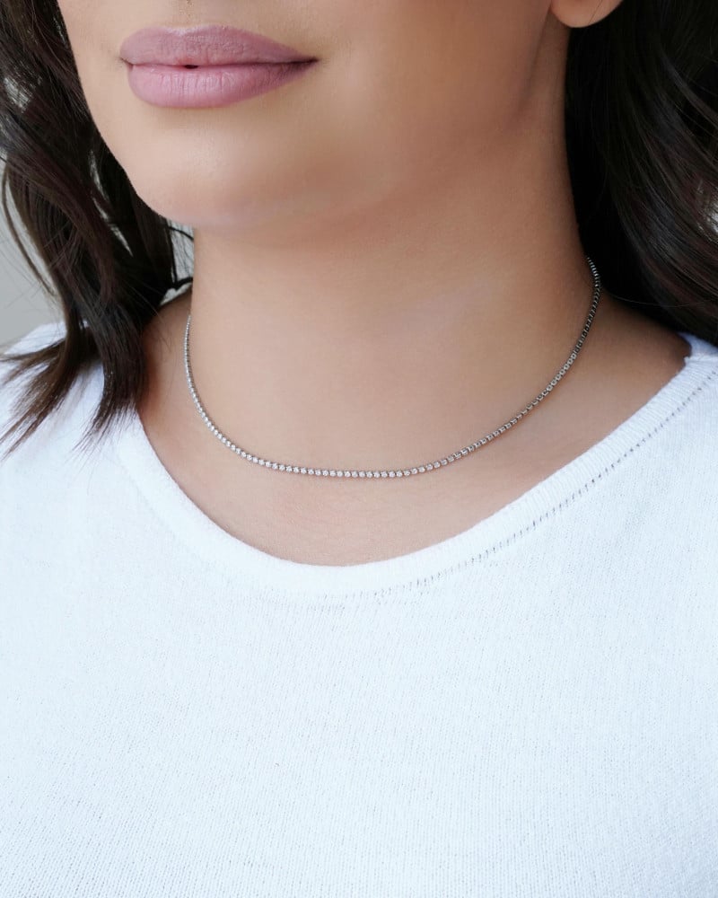 Choker Riviera Cristal 1.2mm Ródio Branco