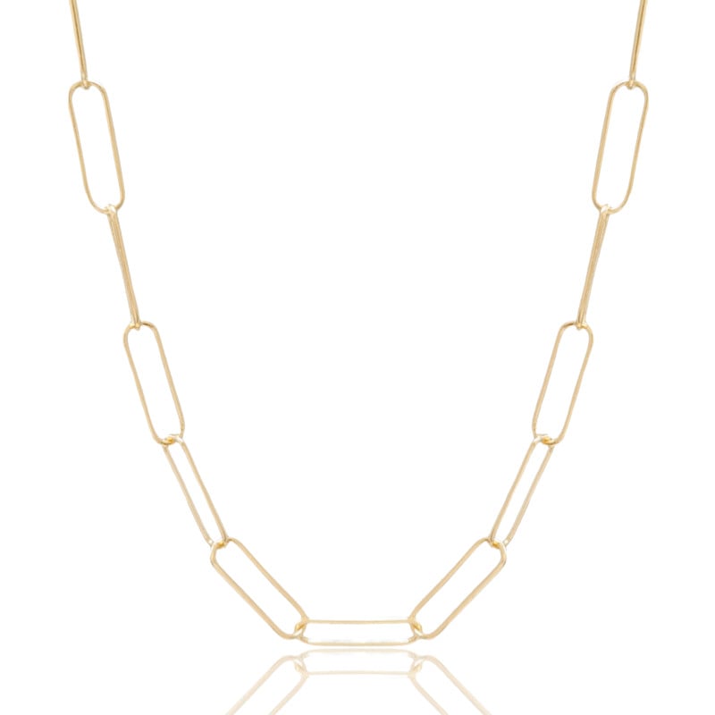 Gargantilha Elos Ovais 6mm Banhado a Ouro 18K