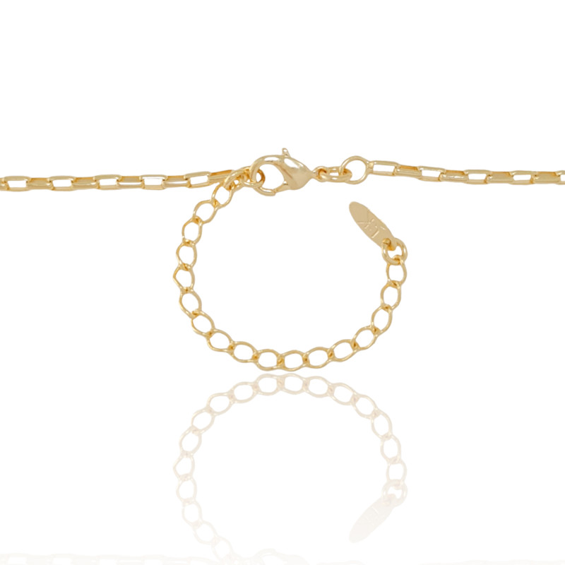 Gargantilha Elos Retos 2 mm Banhado a Ouro 18K - 45 cm