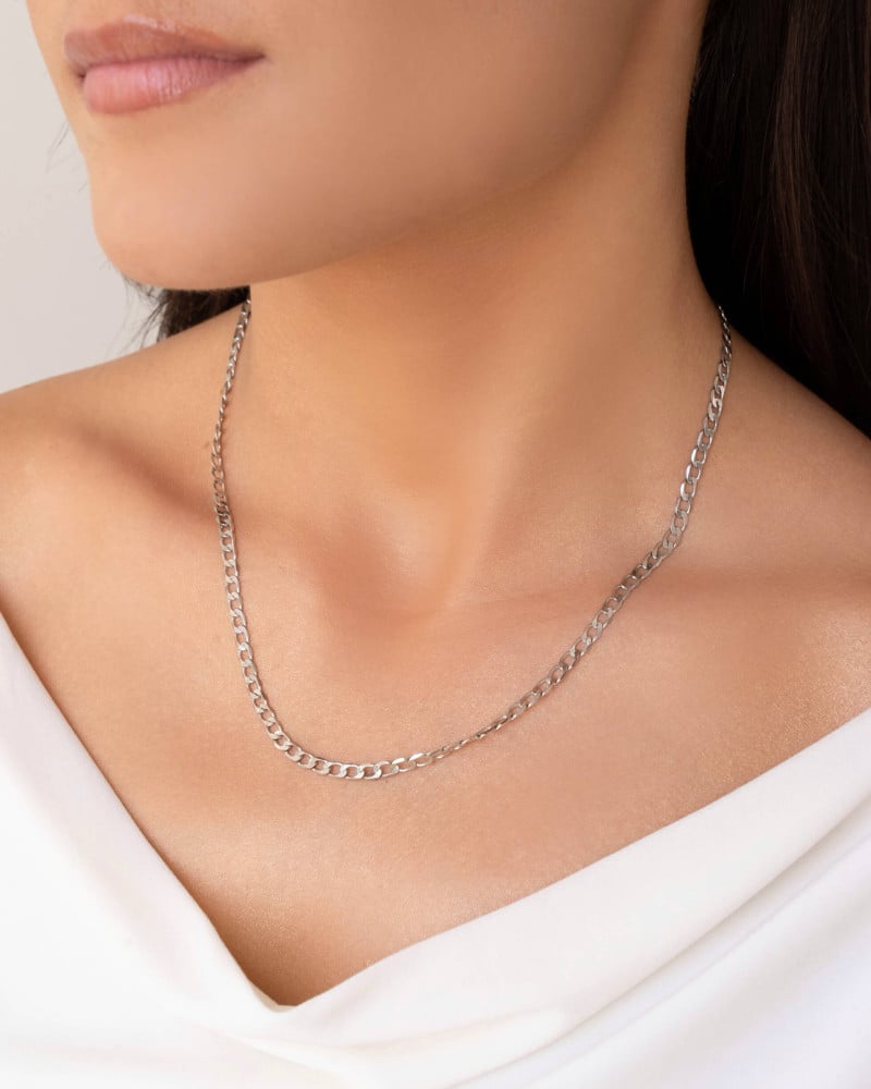 Gargantilha Grumet 3.5mm Ródio Branco