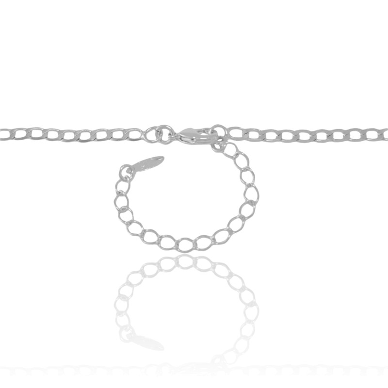 Gargantilha Grumet 3.5mm Ródio Branco