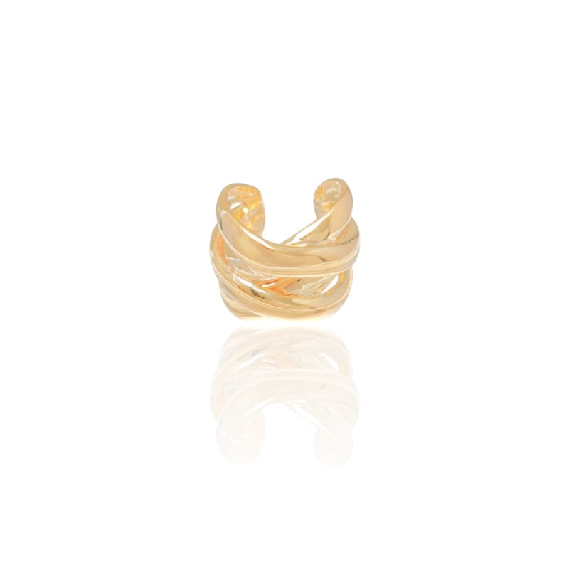 Piercing Entrelaçado Liso Banhado a Ouro 18K