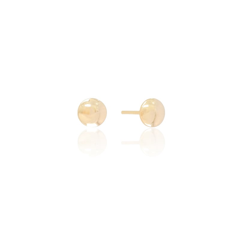 Brinco Redondo Achatado 6mm Banhado a Ouro 18K