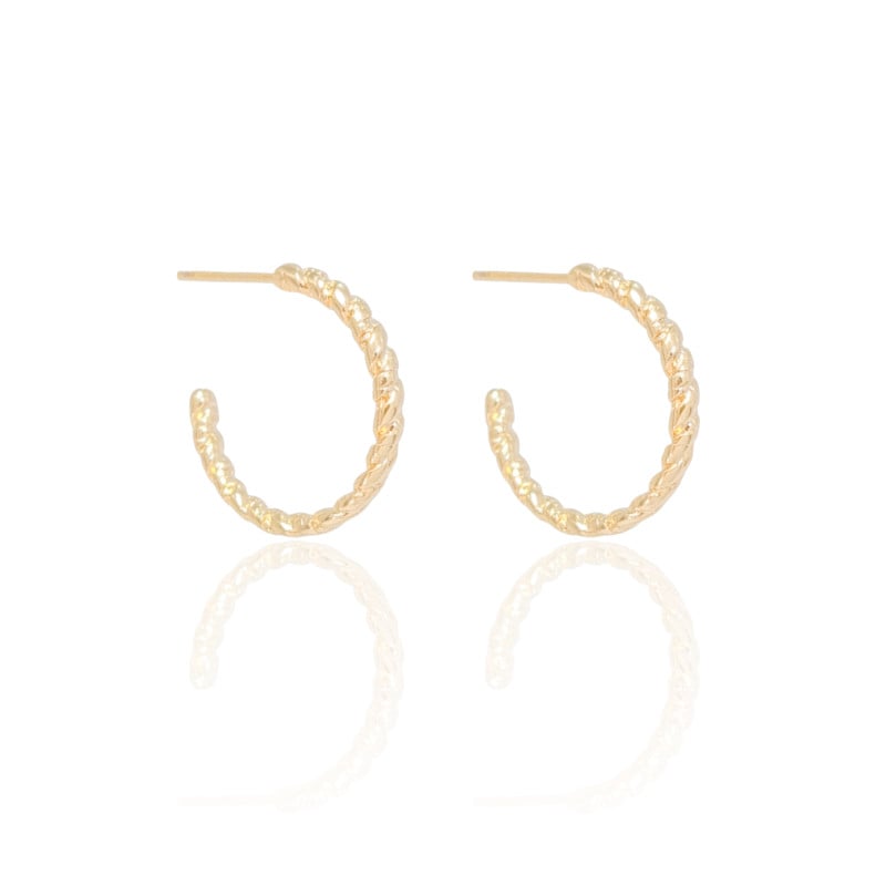 Brinco Argola Torcida 2 cm Banhado a Ouro 18K