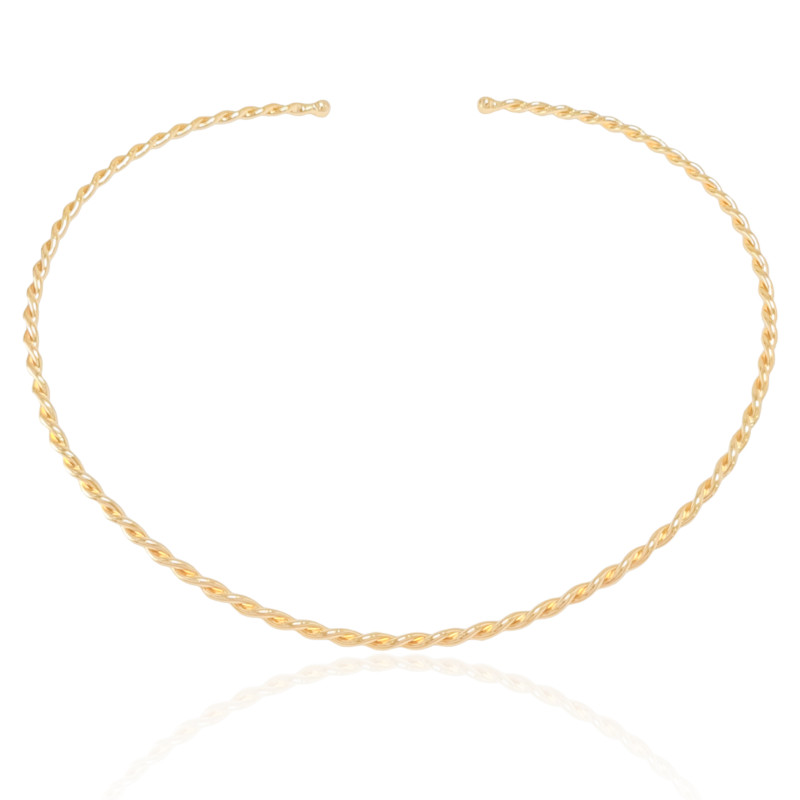 Aro Torcido 3mm Banhado a Ouro 18K