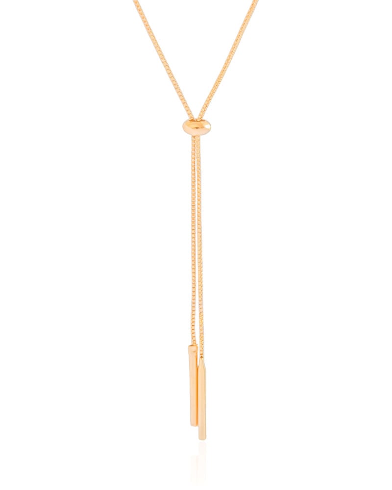 Gargantilha Longa Veneziana Palito Fecho Gravata Banhado a Ouro 18K