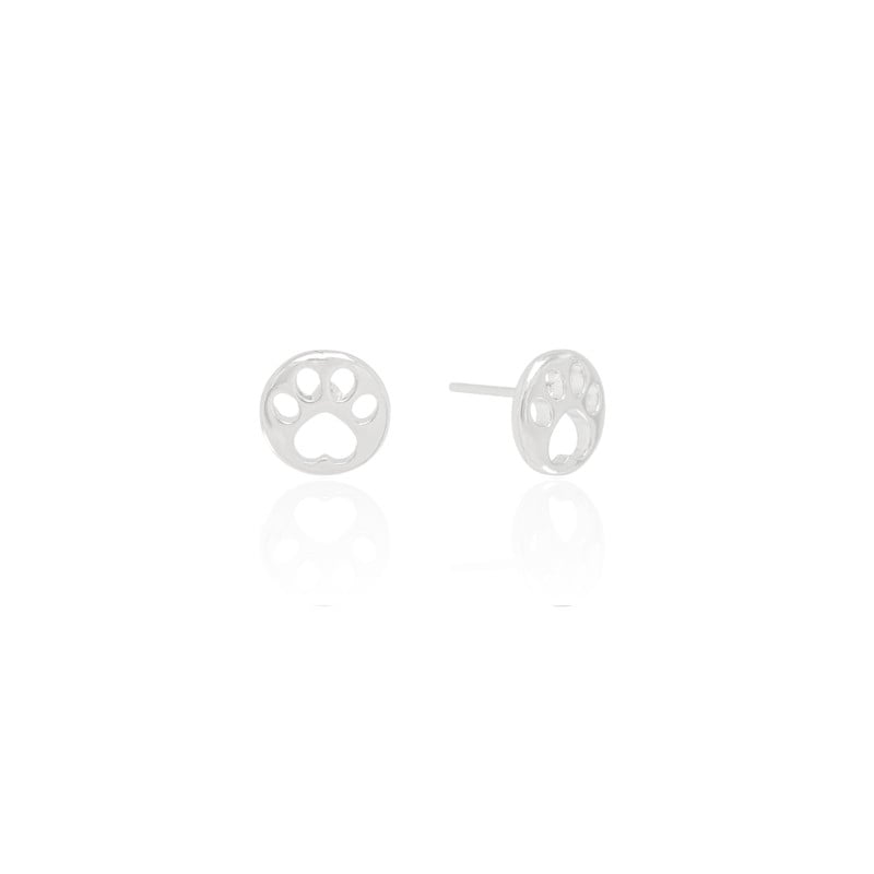 Brinco Pata Pet Liso Ródio Branco