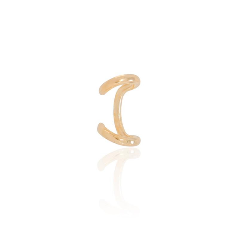 Piercing Liso Dois Filetes Banhado a Ouro 18K