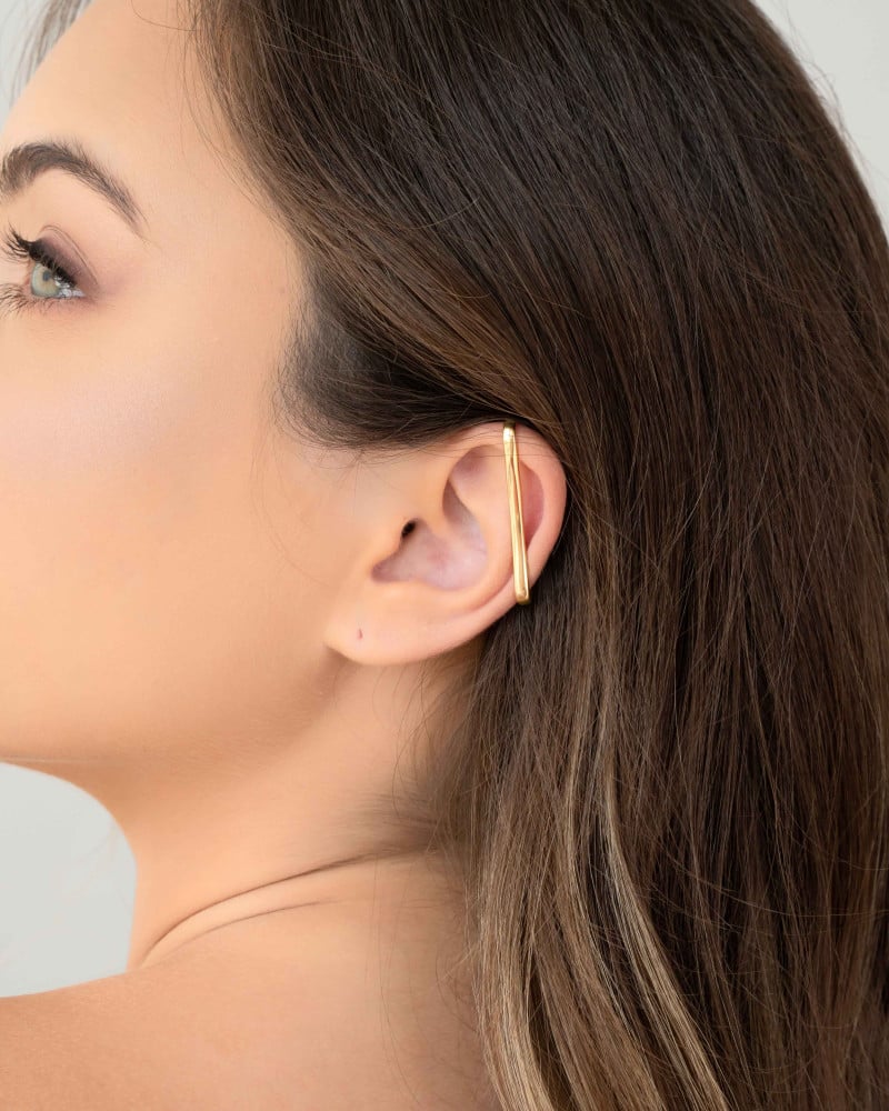 Piercing Transversal Liso Banhado a Ouro 18K