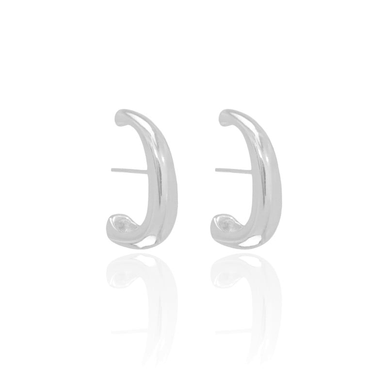 Ear Hook Liso Ródio Branco